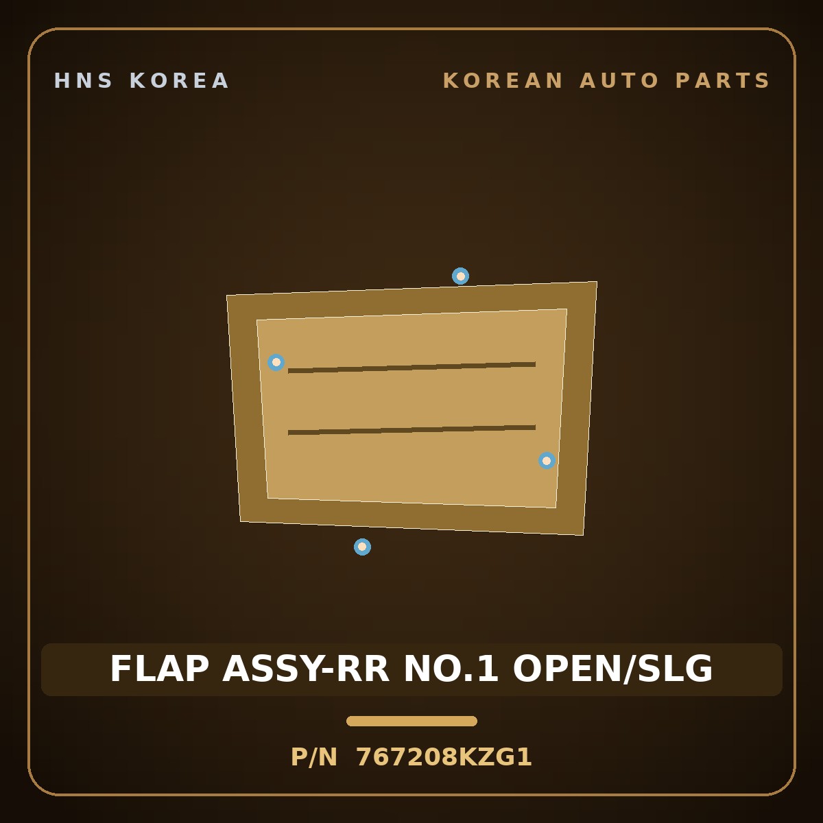 Genuine Mobis FLAP ASSY-RR NO.1 OPEN/SLG 767208KZG1 for Aero City 2008 HNS Parts Korea