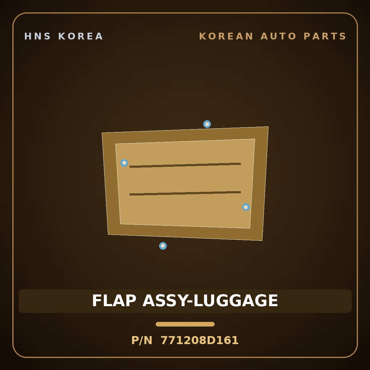 Genuine Mobis FLAP ASSY-LUGGAGE 771208D161 for Universe 2006 HNS Parts Korea
