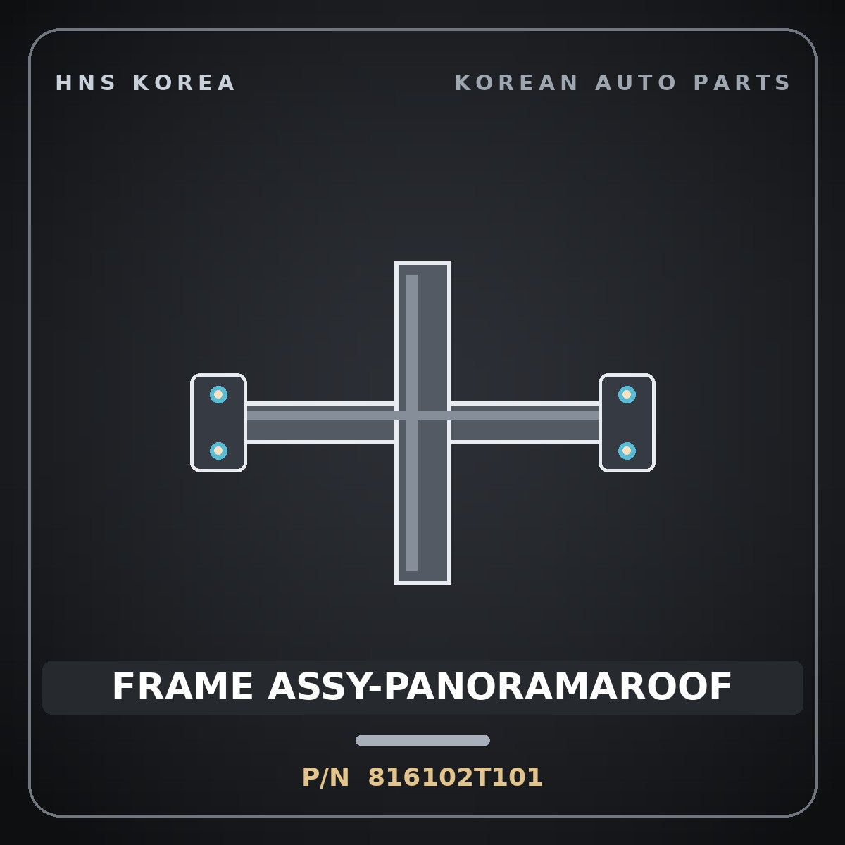 Genuine Mobis FRAME ASSY-PANORAMAROOF 816102T101 for K5 2011 HNS Parts Korea