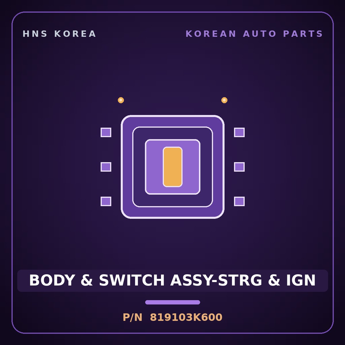 Genuine Mobis BODY & SWITCH ASSY-STRG & IGN 819103K600 for Sonata 2008 HNS Parts Korea