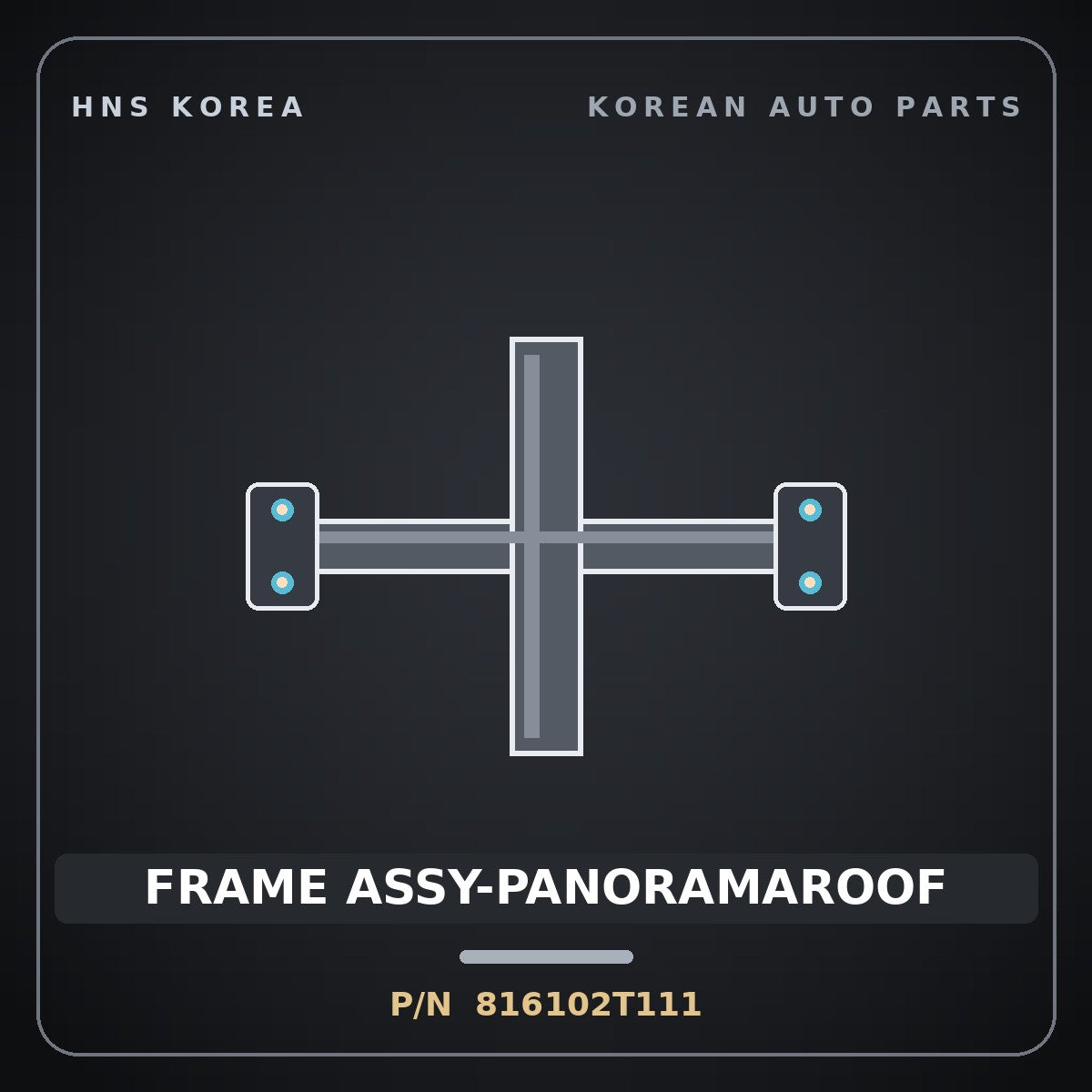 Genuine Mobis FRAME ASSY-PANORAMAROOF 816102T111 for K5 2011 HNS Parts Korea