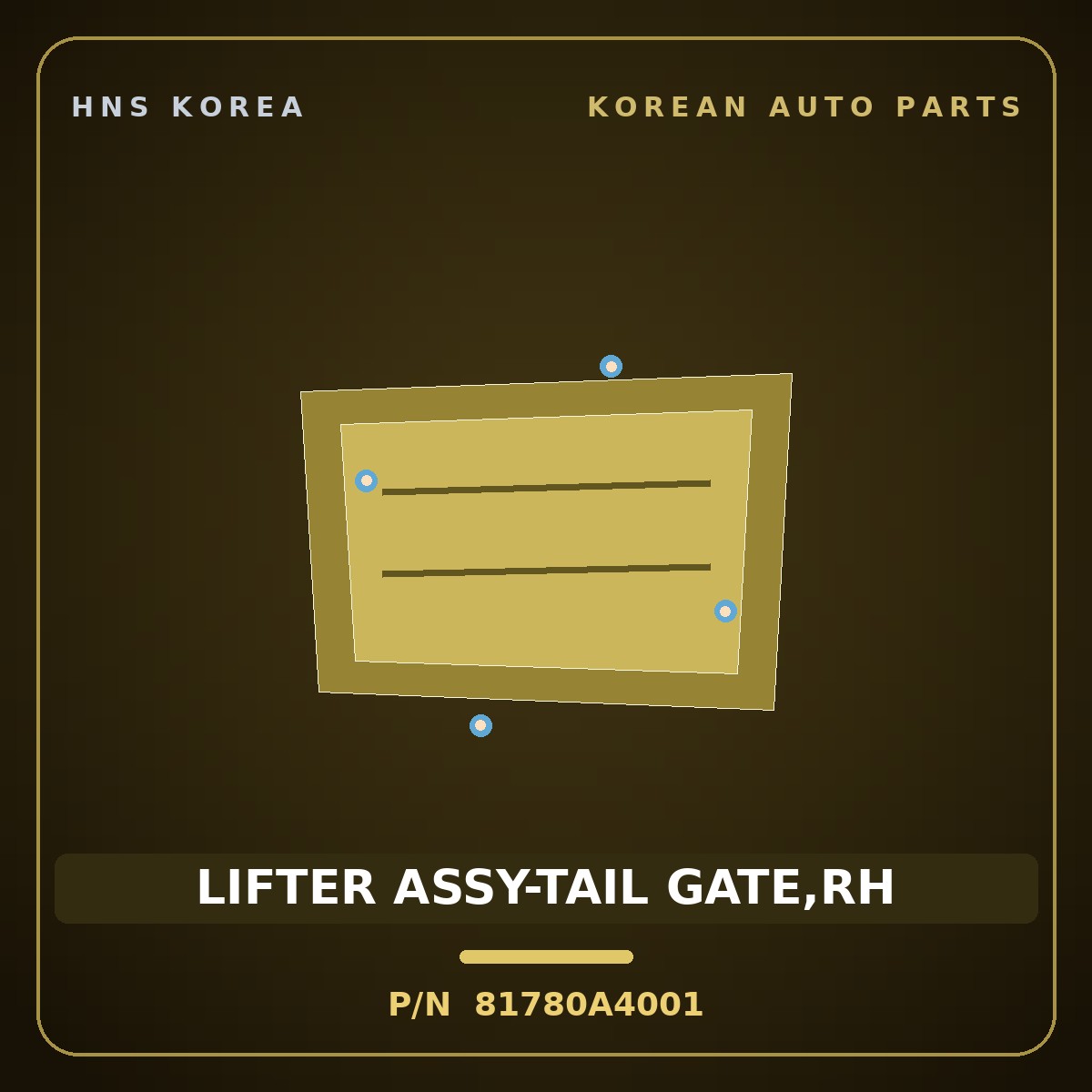 Genuine Mobis LIFTER ASSY-TAIL GATE,RH 81780A4001 for Carens 2012 HNS Parts Korea