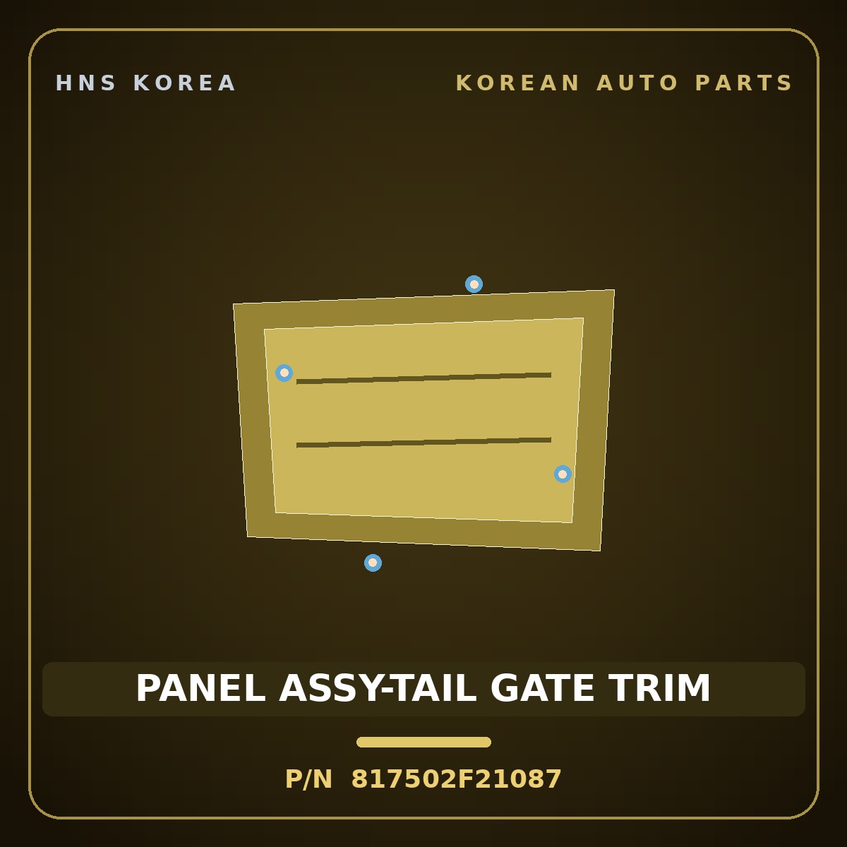 Genuine Mobis PANEL ASSY-TAIL GATE TRIM 817502F21087 for Cerato 2006 HNS Parts Korea
