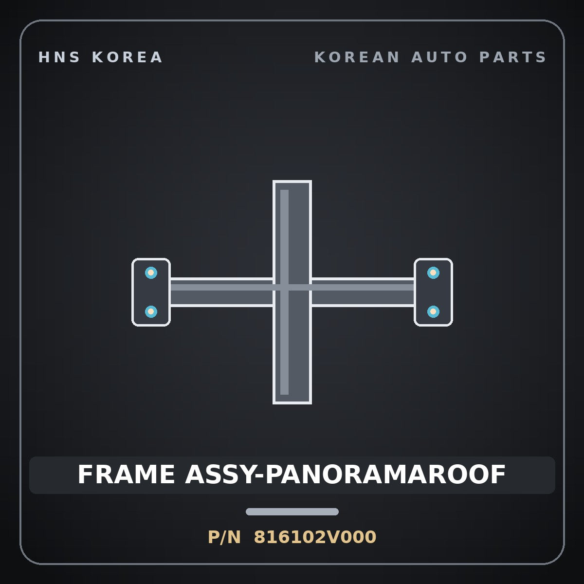 Genuine Mobis FRAME ASSY-PANORAMAROOF 816102V000 for Veloster 2011 HNS Parts Korea