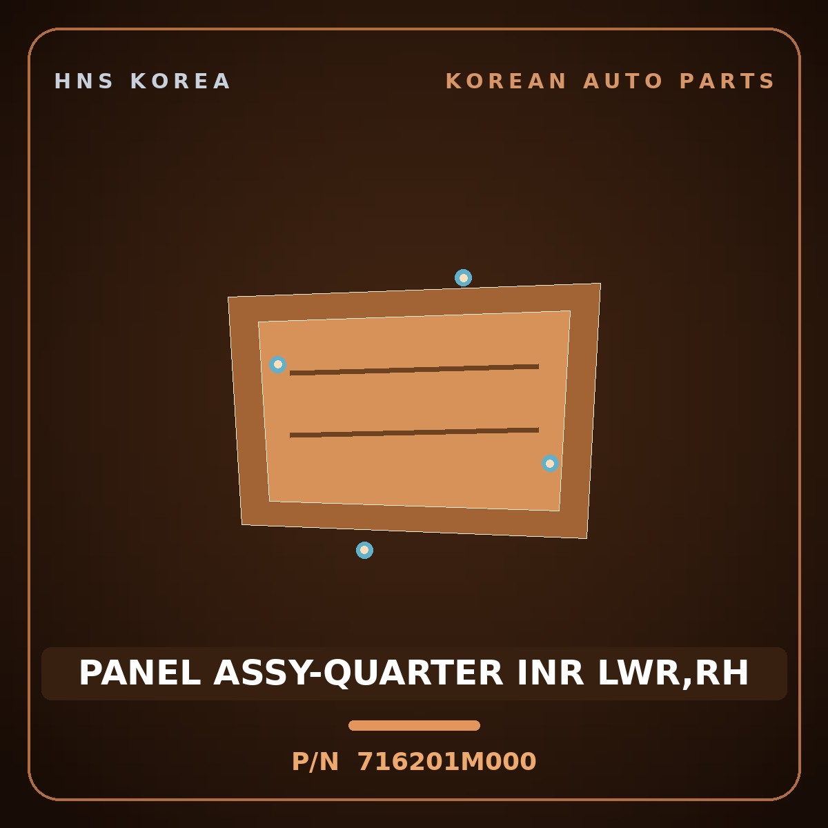 Genuine Mobis PANEL ASSY-QUARTER INR LWR,RH 716201M000 for Forte 2008 HNS Parts Korea