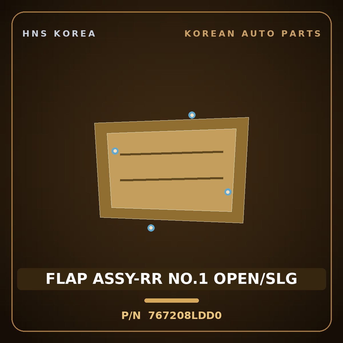 Genuine Mobis FLAP ASSY-RR NO.1 OPEN/SLG 767208LDD0 for Elec City 2019 HNS Parts Korea