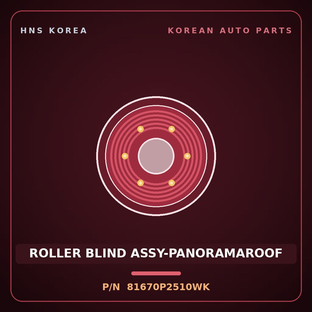 Genuine Mobis ROLLER BLIND ASSY-PANORAMAROOF 81670P2510WK for Sorento 2023 HNS Parts Korea