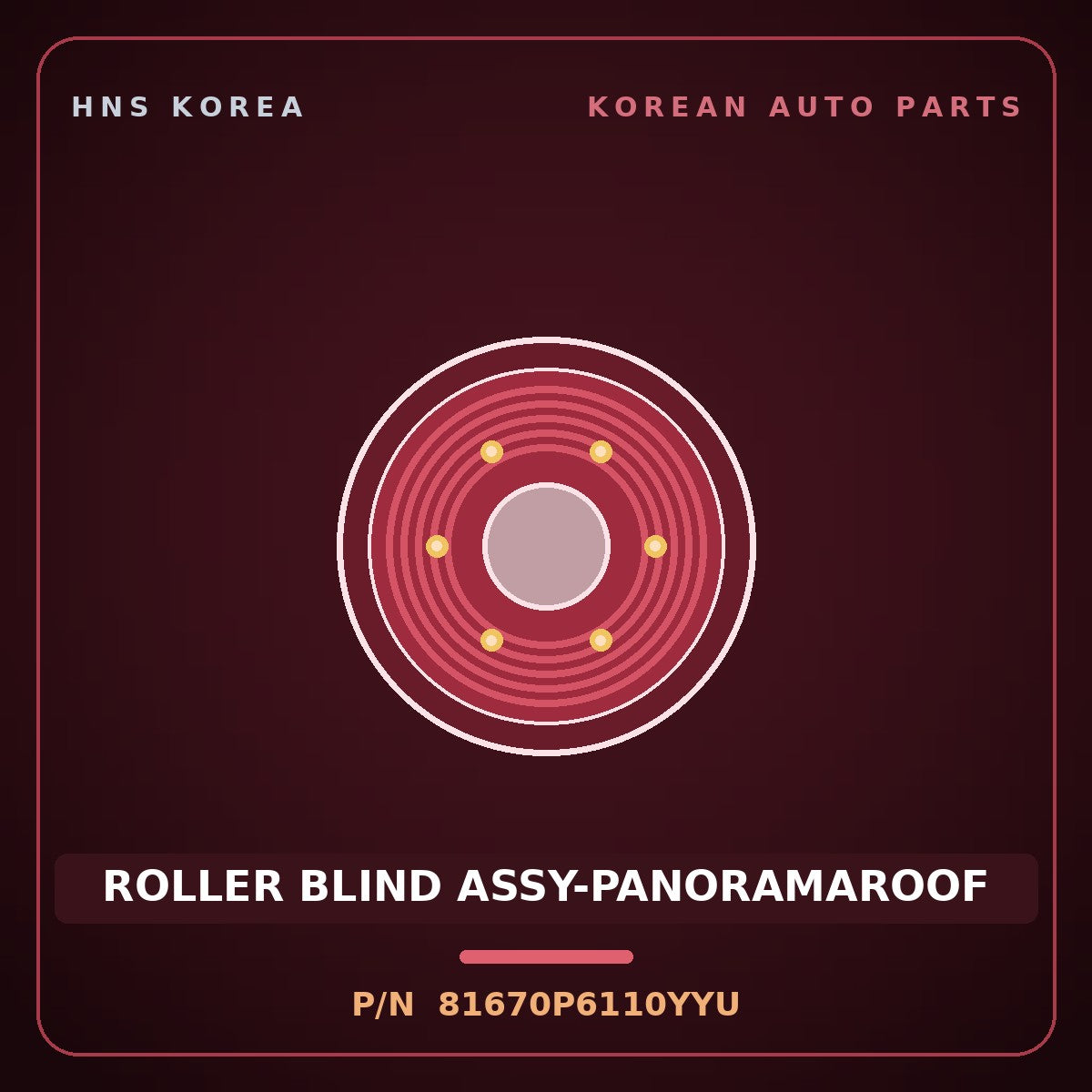Genuine Mobis ROLLER BLIND ASSY-PANORAMAROOF 81670P6110YYU for Santa Fe 2024 HNS Parts Korea