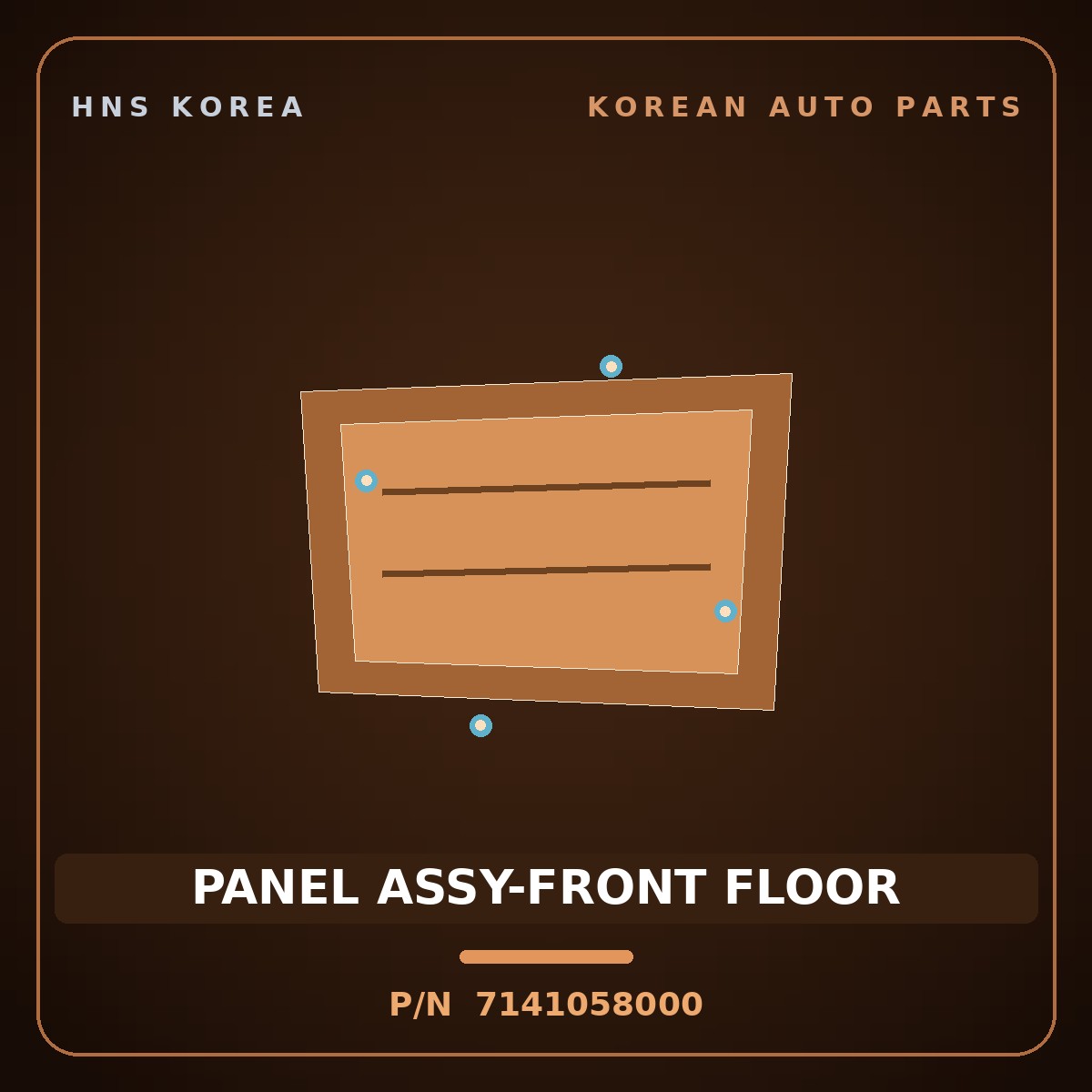 Genuine Mobis PANEL ASSY-FRONT FLOOR 7141058000 for County 2008 HNS Parts Korea