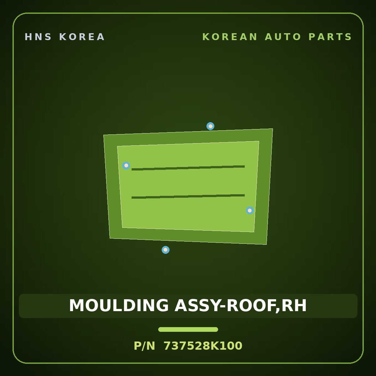Genuine Mobis MOULDING ASSY-ROOF,RH 737528K100 for Aero City 2008 HNS Parts Korea