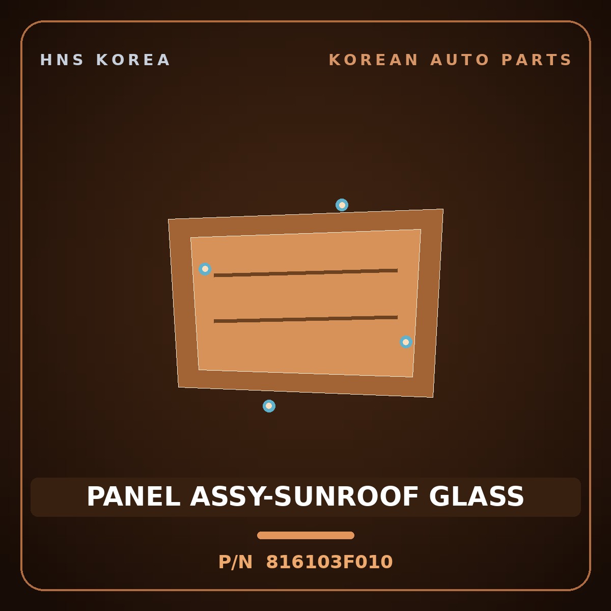 Genuine Mobis PANEL ASSY-SUNROOF GLASS 816103F010 for Opirus 2006 HNS Parts Korea