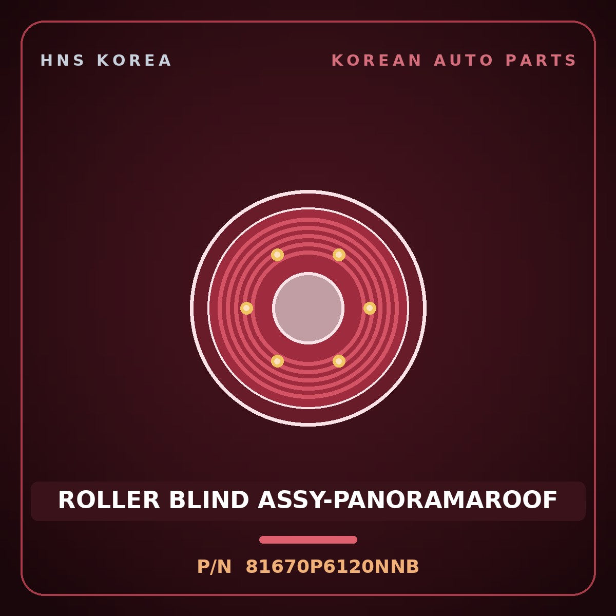 Genuine Mobis ROLLER BLIND ASSY-PANORAMAROOF 81670P6120NNB for Santa Fe 2024 HNS Parts Korea