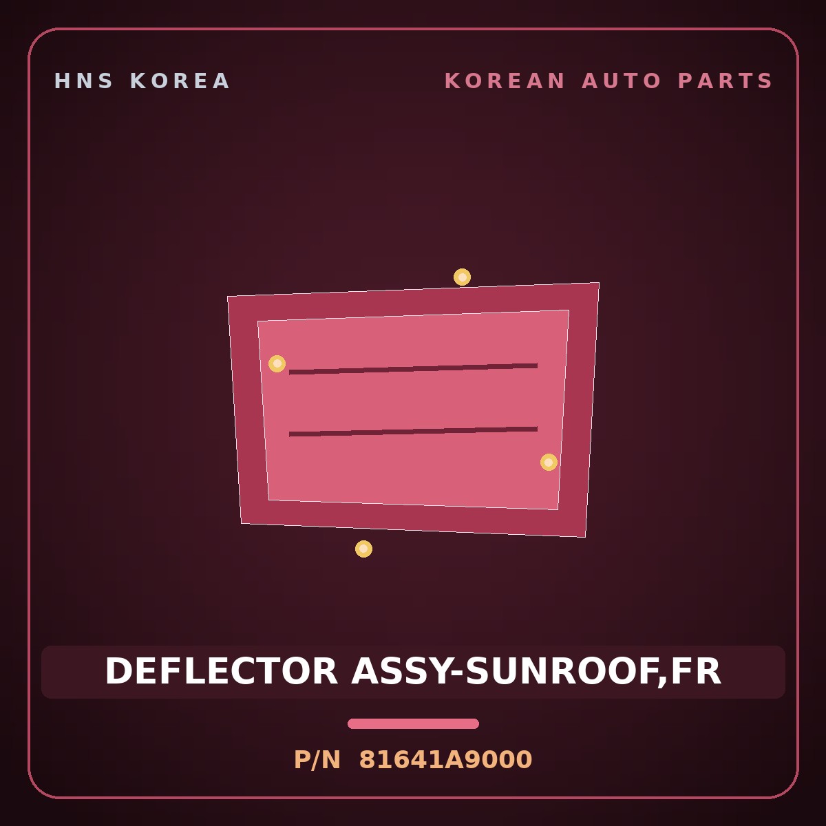 Genuine Mobis DEFLECTOR ASSY-SUNROOF,FR 81641A9000 for Carnival 2014 HNS Parts Korea