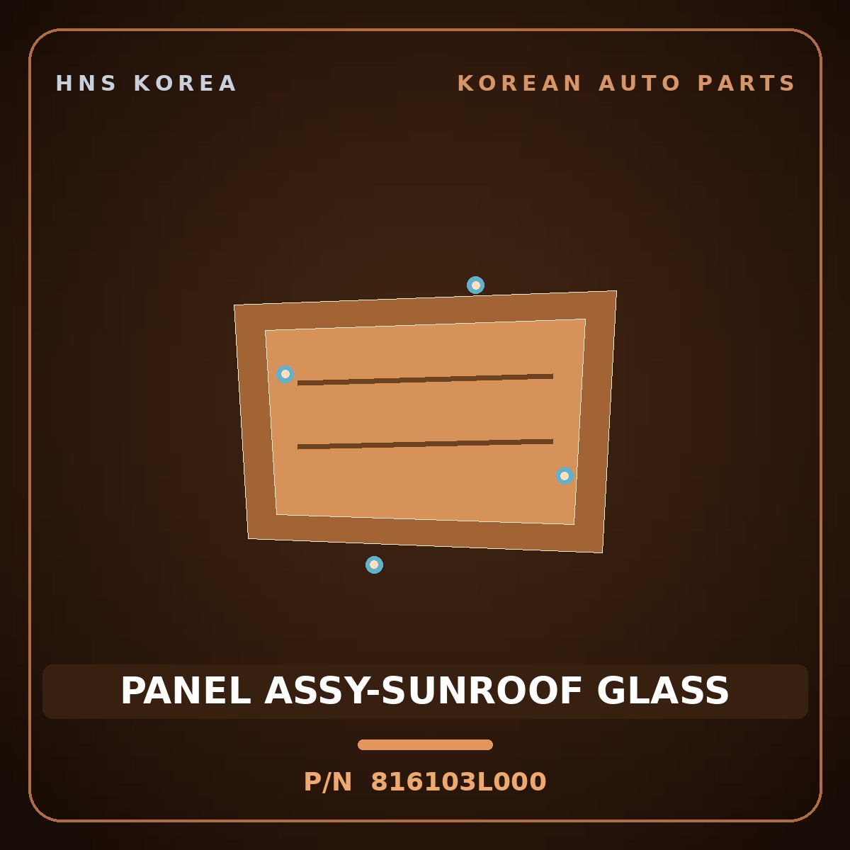 Genuine Mobis PANEL ASSY-SUNROOF GLASS 816103L000 for Grandeur 2005 HNS Parts Korea