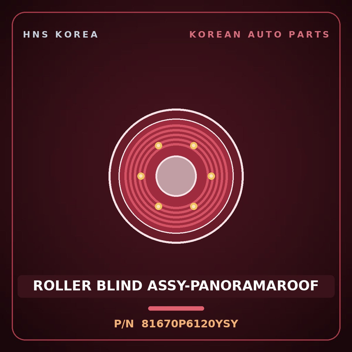 Genuine Mobis ROLLER BLIND ASSY-PANORAMAROOF 81670P6120YSY for Santa Fe 2024 HNS Parts Korea