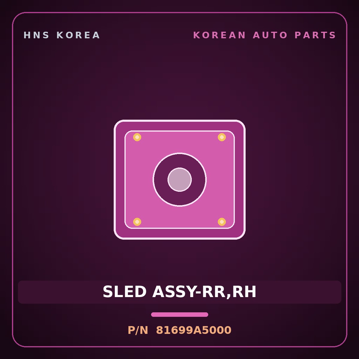 Genuine Mobis SLED ASSY-RR,RH 81699A5000 for i30 2012 HNS Parts Korea