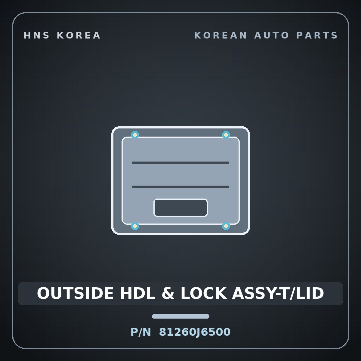 Genuine Mobis OUTSIDE HDL & LOCK ASSY-T/LID 81260J6500 for K9 2021 HNS Parts Korea
