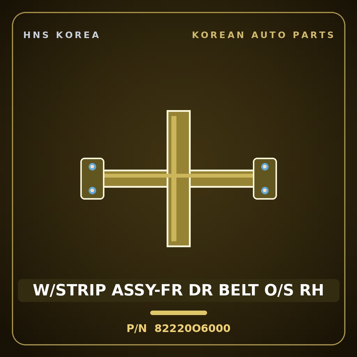 Genuine Mobis W/STRIP ASSY-FR DR BELT O/S RH 82220O6000 for Casper 2022 HNS Parts Korea