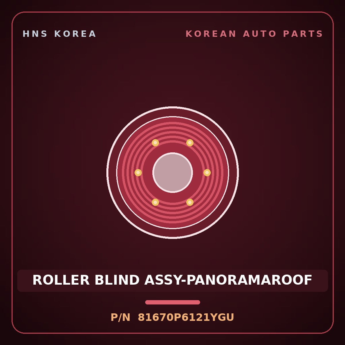 Genuine Mobis ROLLER BLIND ASSY-PANORAMAROOF 81670P6121YGU for Santa Fe 2024 HNS Parts Korea