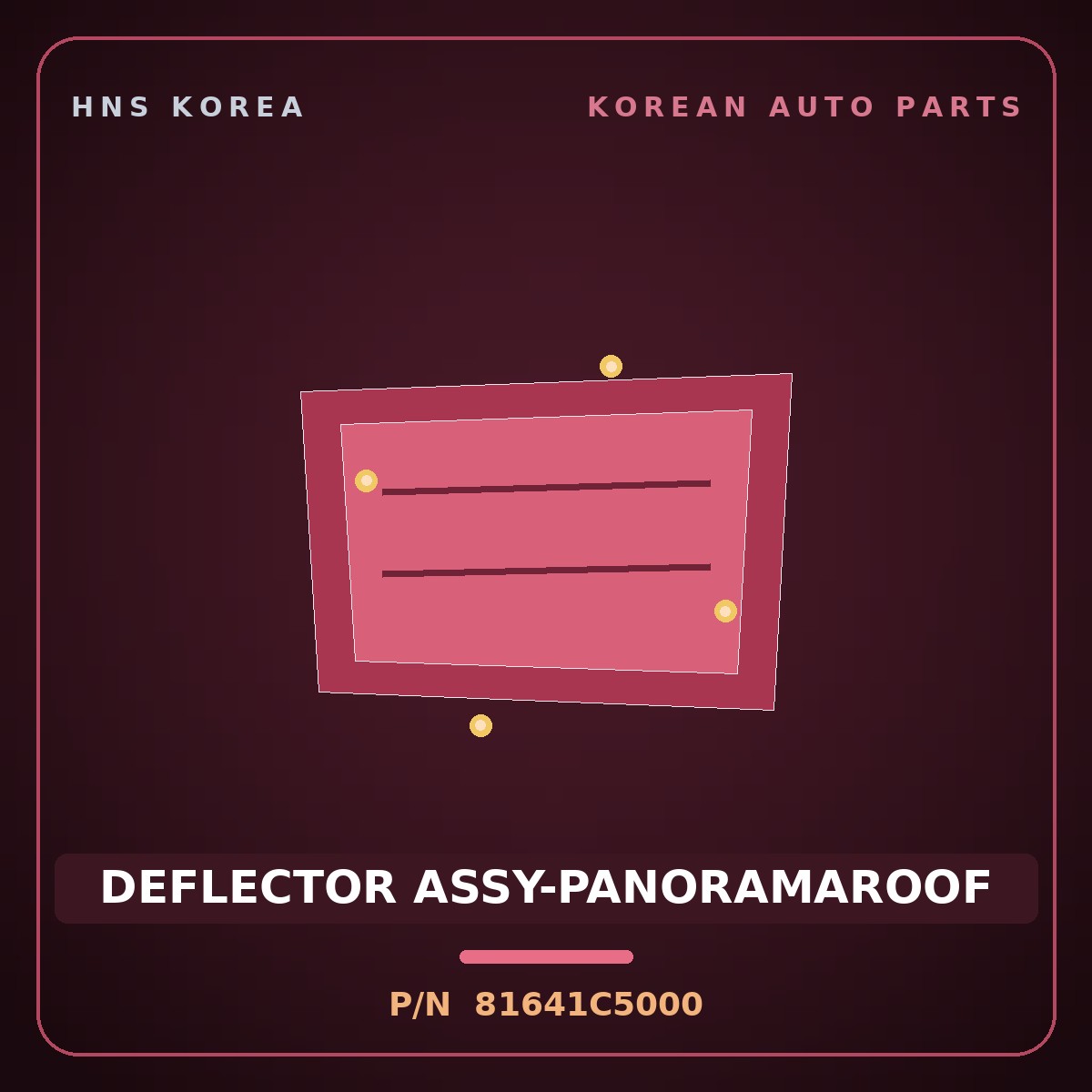 Genuine Mobis DEFLECTOR ASSY-PANORAMAROOF 81641C5000 for Sorento 2015 HNS Parts Korea