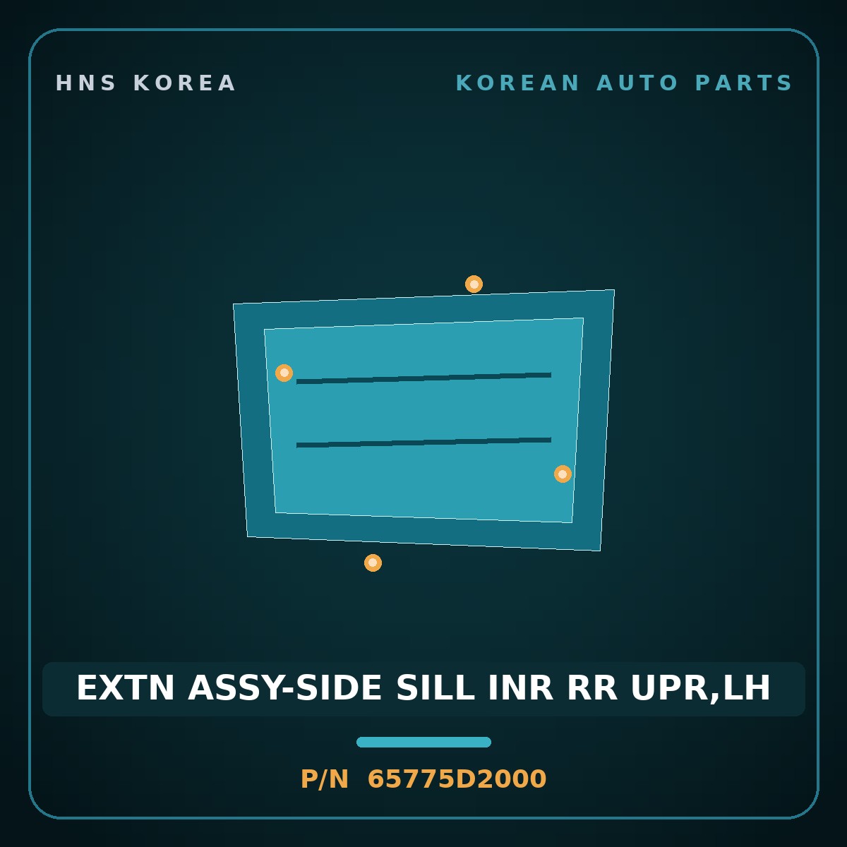 Genuine Mobis EXTN ASSY-SIDE SILL INR RR UPR,LH 65775D2000 for G90 2016 HNS Parts Korea
