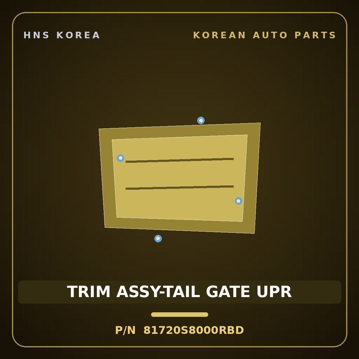 Genuine Mobis TRIM ASSY-TAIL GATE UPR 81720S8000RBD for Palisade 2019 HNS Parts Korea