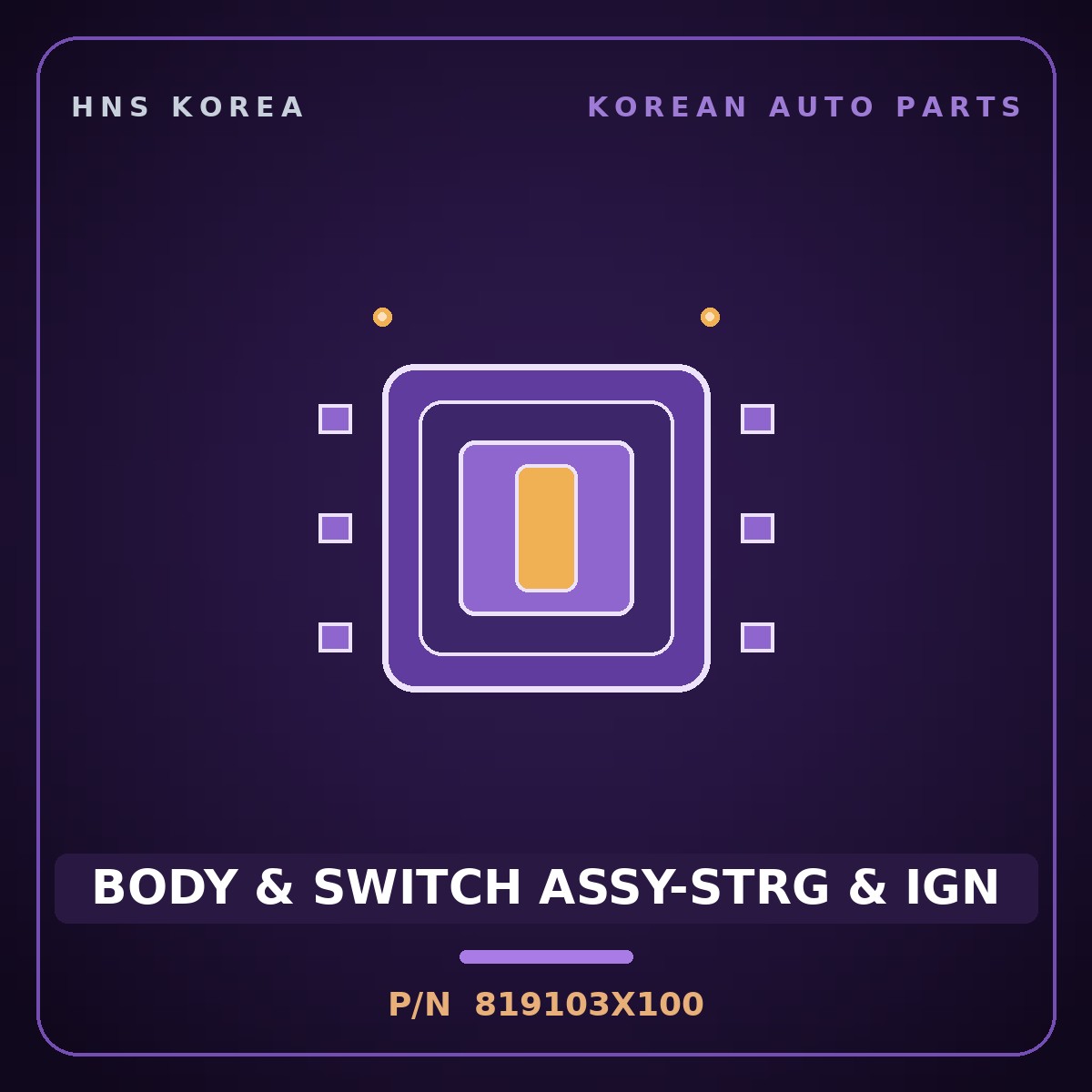 Genuine Mobis BODY & SWITCH ASSY-STRG & IGN 819103X100 for Elantra 2014 HNS Parts Korea