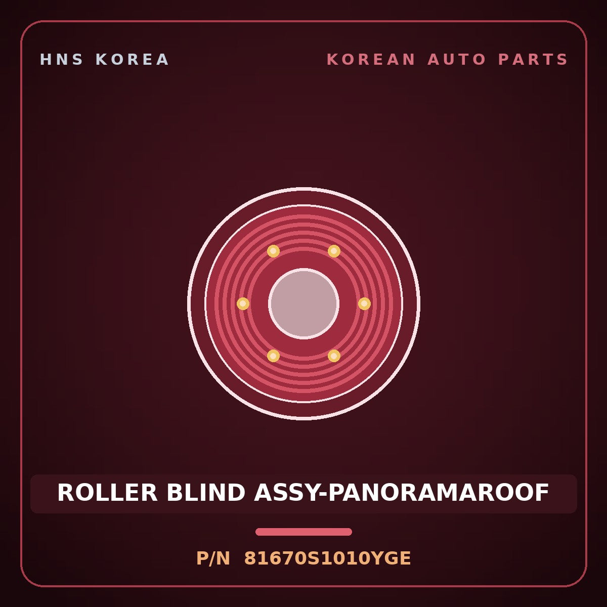Genuine Mobis ROLLER BLIND ASSY-PANORAMAROOF 81670S1010YGE for Santa Fe 2018 HNS Parts Korea