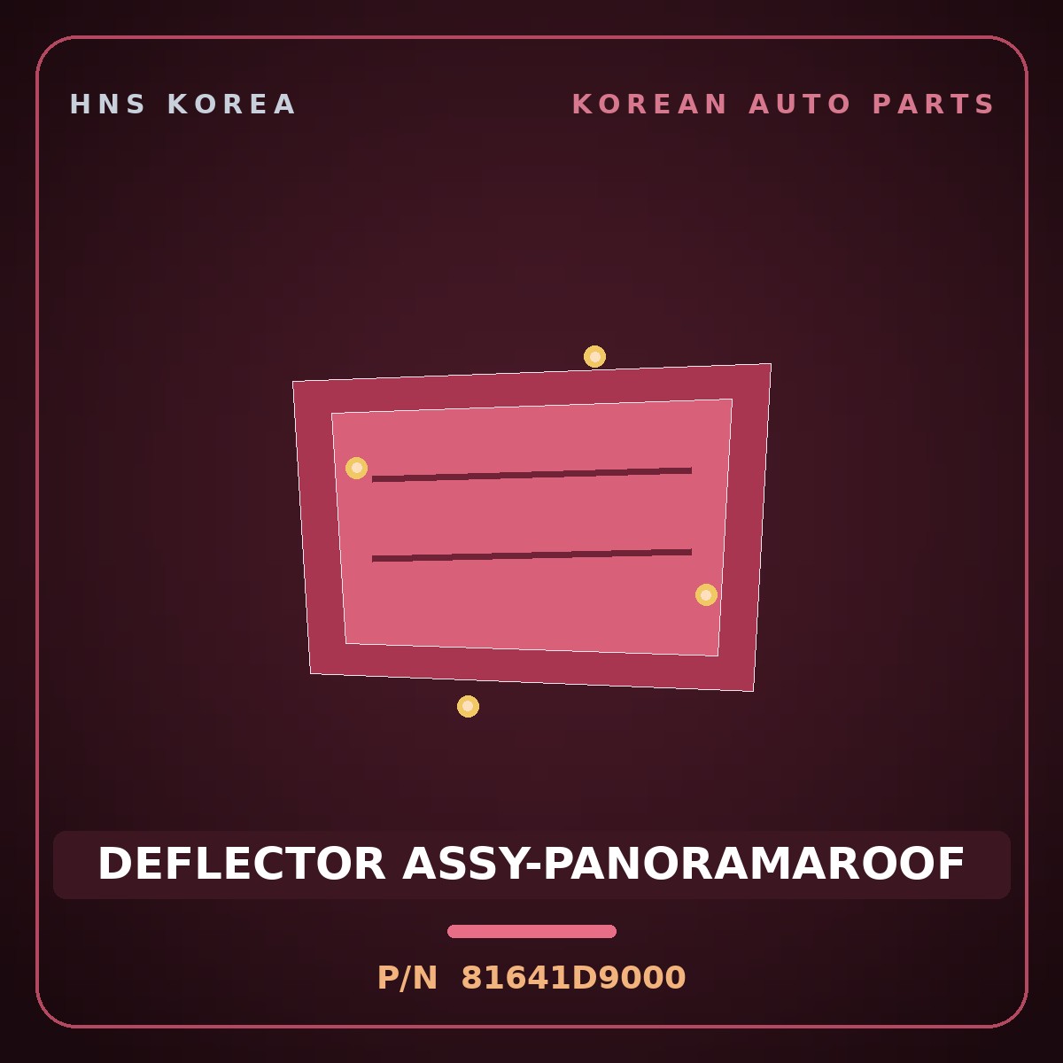 Genuine Mobis DEFLECTOR ASSY-PANORAMAROOF 81641D9000 for Sportage 2016 HNS Parts Korea