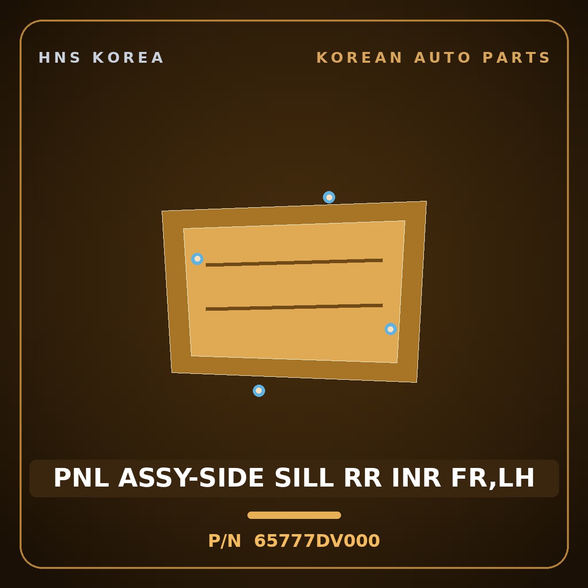 Genuine Mobis PNL ASSY-SIDE SILL RR INR FR,LH 65777DV000 for Tasman 2024 HNS Parts Korea