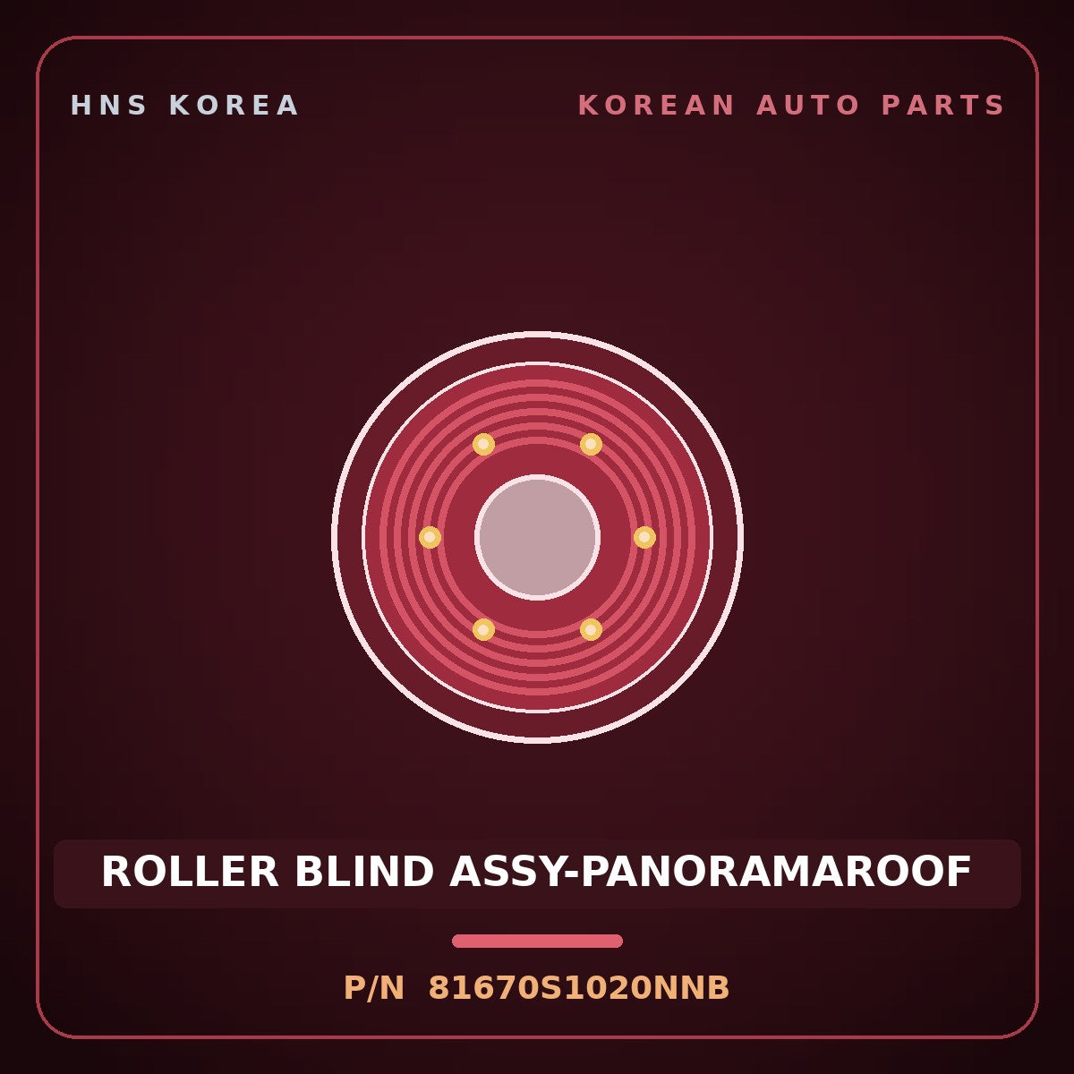 Genuine Mobis ROLLER BLIND ASSY-PANORAMAROOF 81670S1020NNB for Santa Fe 2018 HNS Parts Korea