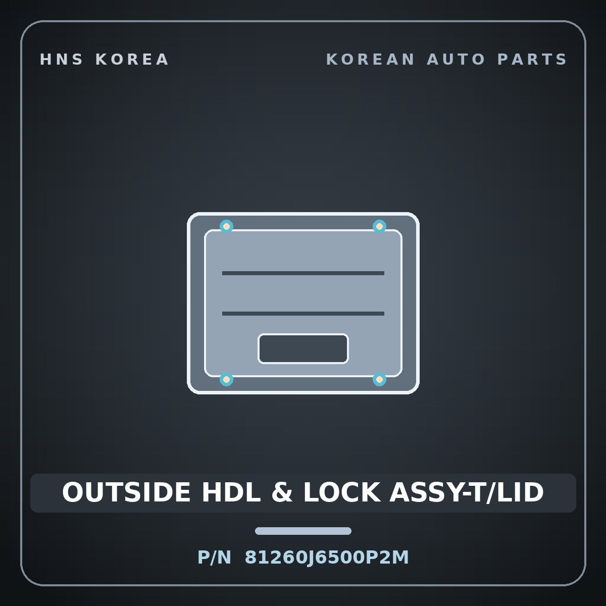 Genuine Mobis OUTSIDE HDL & LOCK ASSY-T/LID 81260J6500P2M for K9 2021 HNS Parts Korea