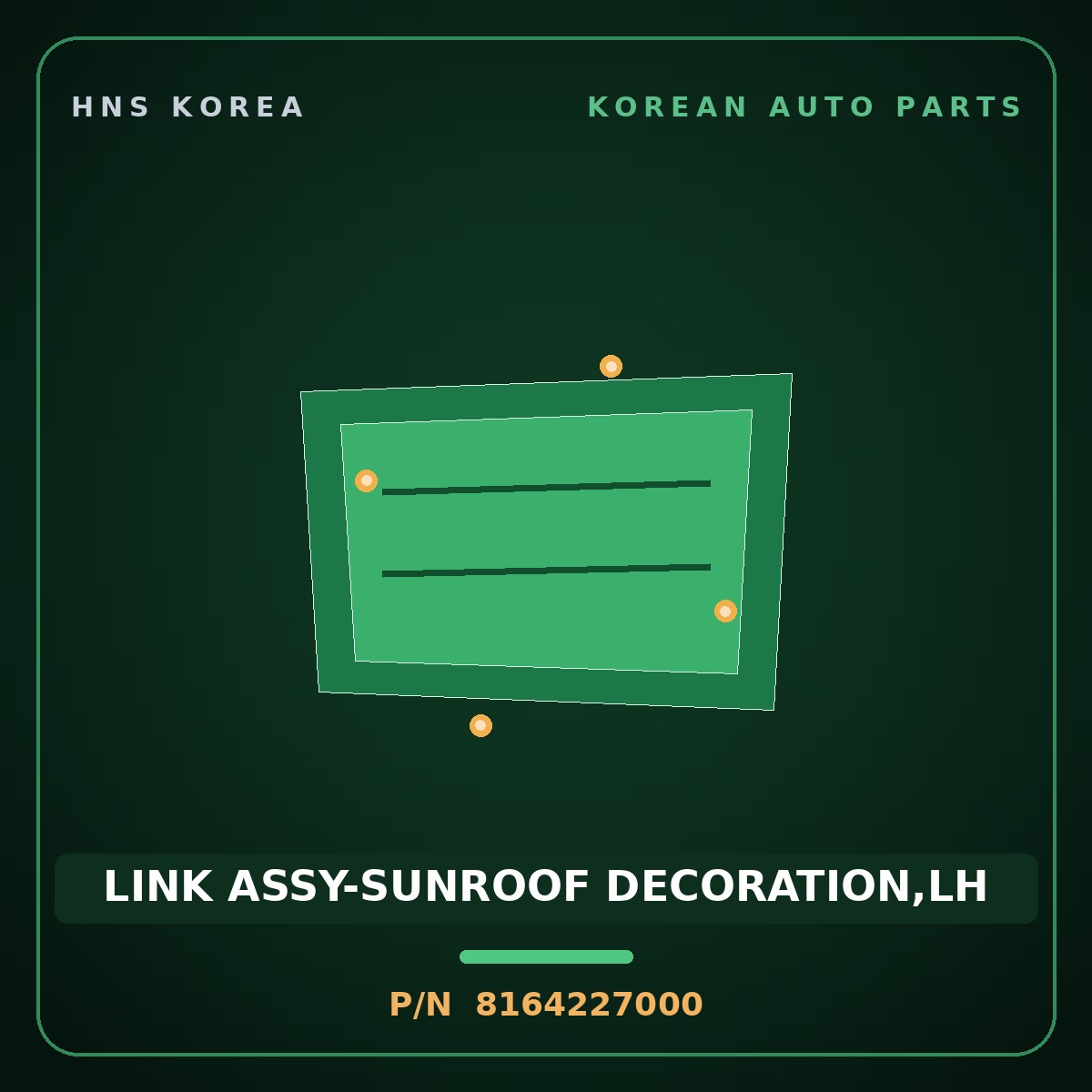 Genuine Mobis LINK ASSY-SUNROOF DECORATION,LH 8164227000 for Tiburon 1997 HNS Parts Korea