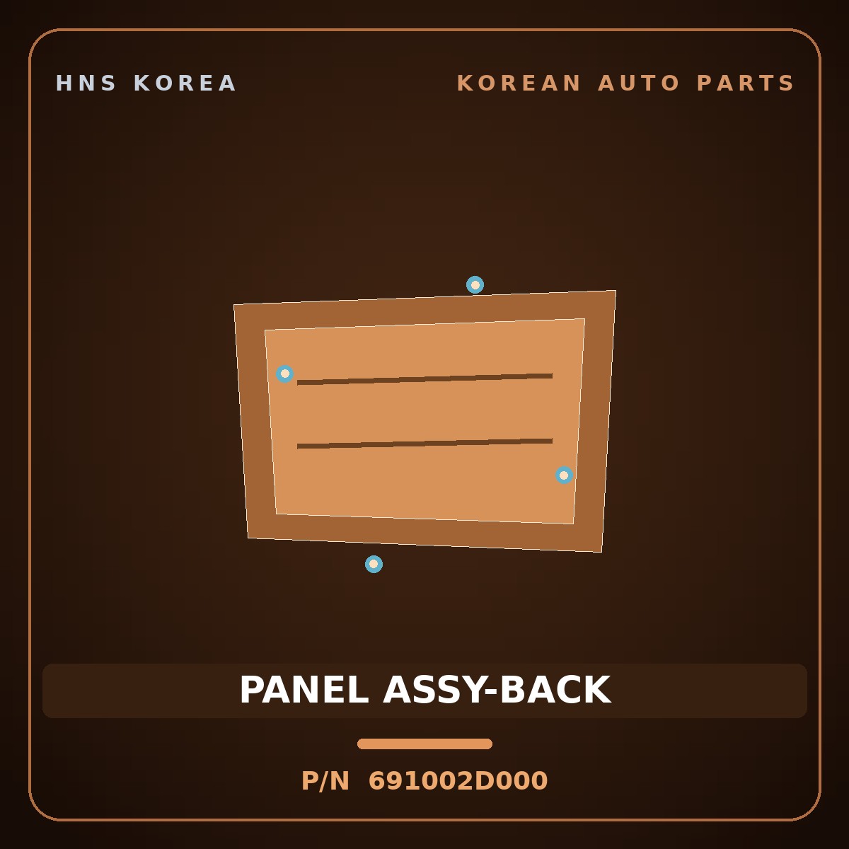 Genuine Mobis PANEL ASSY-BACK 691002D000 for Elantra 2000 HNS Parts Korea
