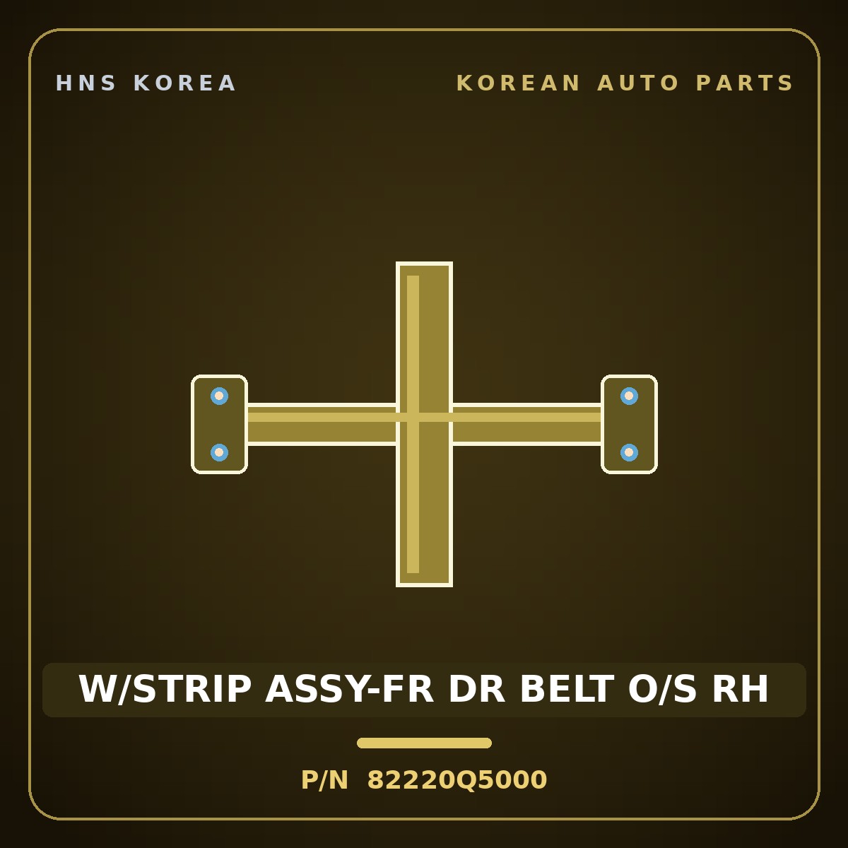 Genuine Mobis W/STRIP ASSY-FR DR BELT O/S RH 82220Q5000 for Seltos 2019 HNS Parts Korea