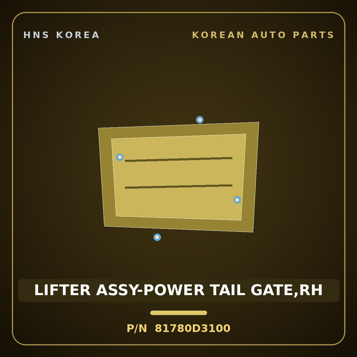 Genuine Mobis LIFTER ASSY-POWER TAIL GATE,RH 81780D3100 for Tucson 2015 HNS Parts Korea