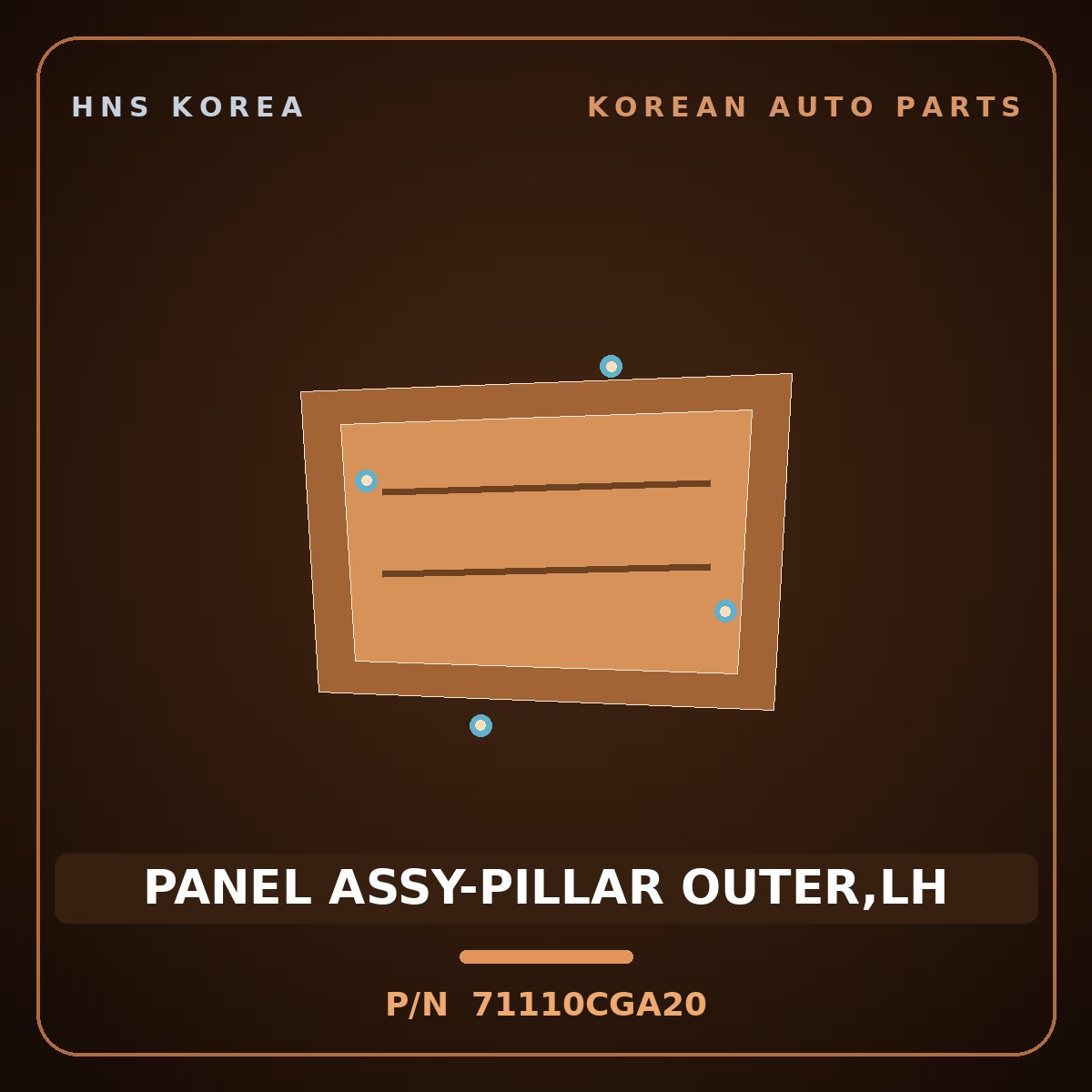 Genuine Mobis PANEL ASSY-PILLAR OUTER,LH 71110CGA20 for Staria 2021 HNS Parts Korea