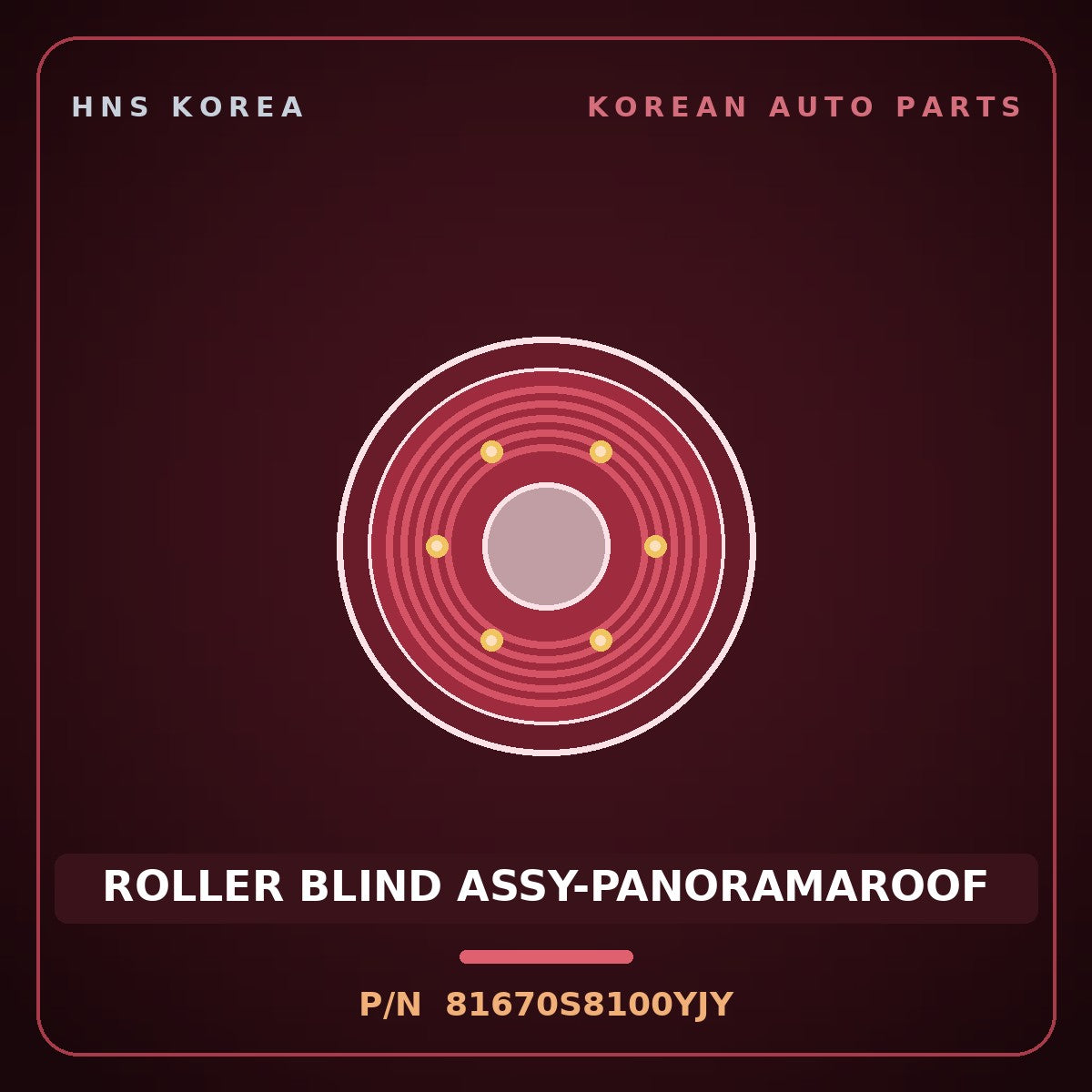 Genuine Mobis ROLLER BLIND ASSY-PANORAMAROOF 81670S8100YJY for Palisade 2022 HNS Parts Korea