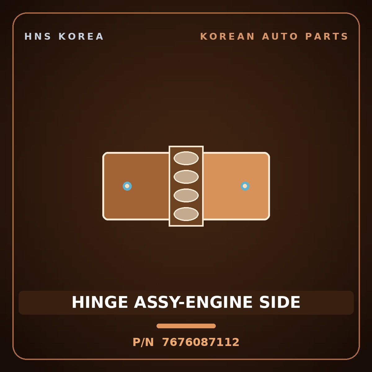 Genuine Mobis HINGE ASSY-ENGINE SIDE 7676087112 for Aero City 1997 HNS Parts Korea