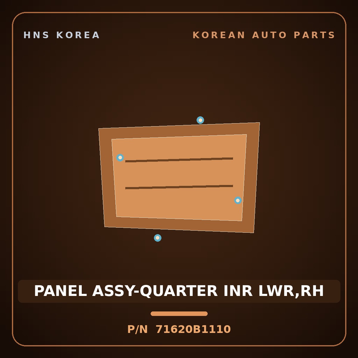 Genuine Mobis PANEL ASSY-QUARTER INR LWR,RH 71620B1110 for G80 2014 HNS Parts Korea