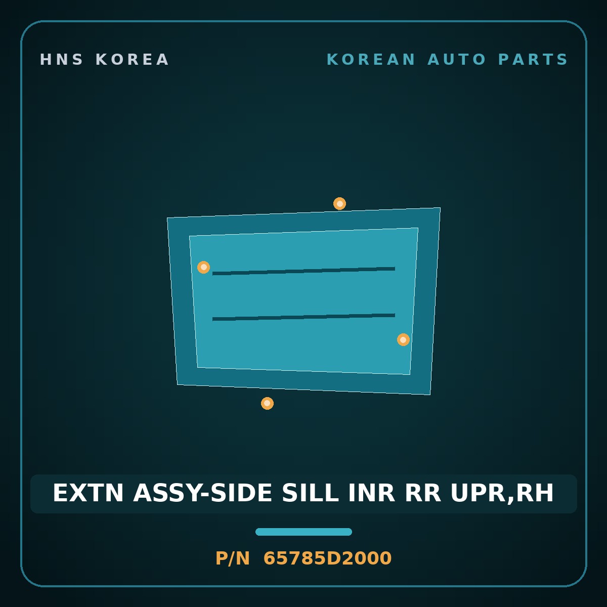 Genuine Mobis EXTN ASSY-SIDE SILL INR RR UPR,RH 65785D2000 for G90 2016 HNS Parts Korea