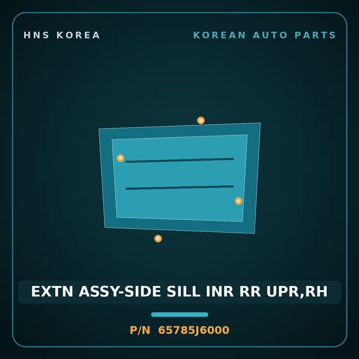 Genuine Mobis EXTN ASSY-SIDE SILL INR RR UPR,RH 65785J6000 for K9 2021 HNS Parts Korea