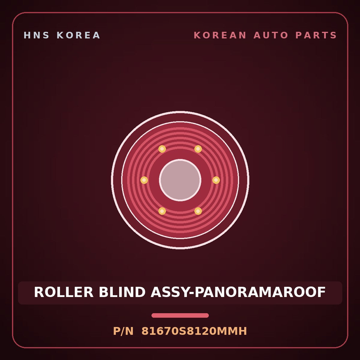 Genuine Mobis ROLLER BLIND ASSY-PANORAMAROOF 81670S8120MMH for Palisade 2019 HNS Parts Korea