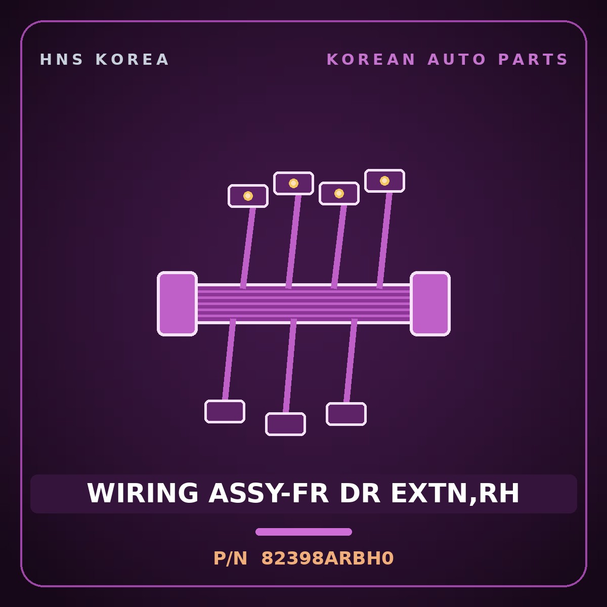 Genuine Mobis WIRING ASSY-FR DR EXTN,RH 82398ARBH0 for Genesis GV70 2024 HNS Parts Korea