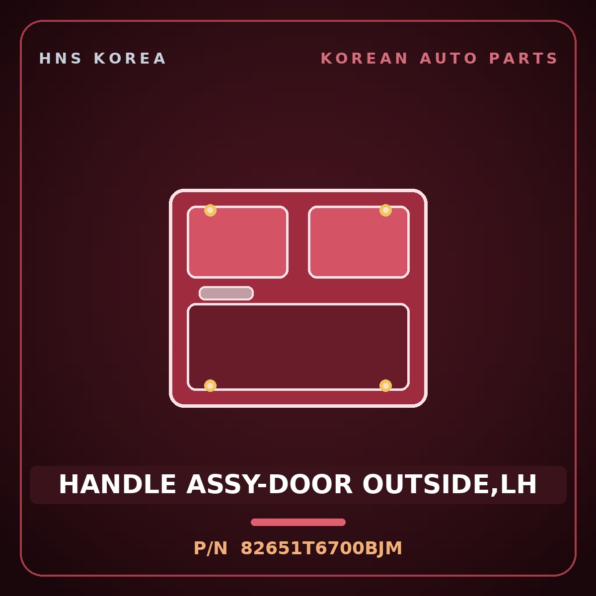 Genuine Mobis HANDLE ASSY-DOOR OUTSIDE,LH 82651T6700BJM for Genesis GV80 2024 HNS Parts Korea