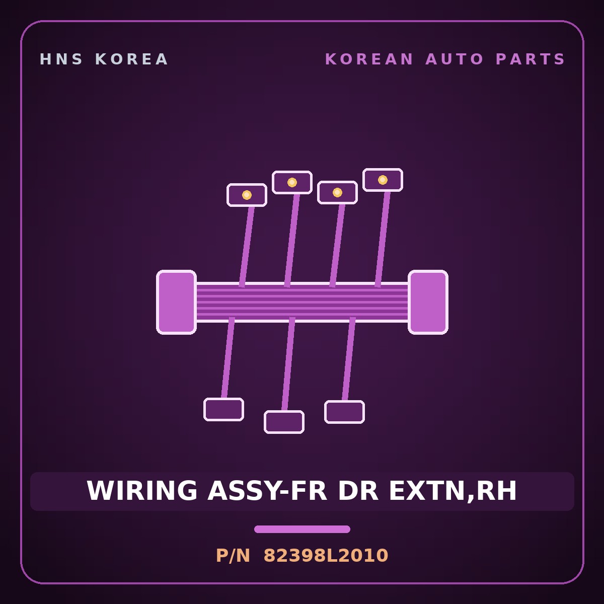Genuine Mobis WIRING ASSY-FR DR EXTN,RH 82398L2010 for K5 2020 HNS Parts Korea