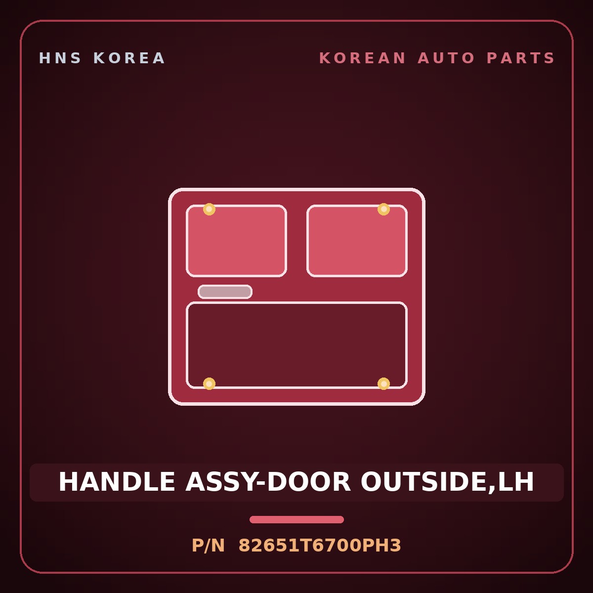 Genuine Mobis HANDLE ASSY-DOOR OUTSIDE,LH 82651T6700PH3 for Genesis GV80 2024 HNS Parts Korea
