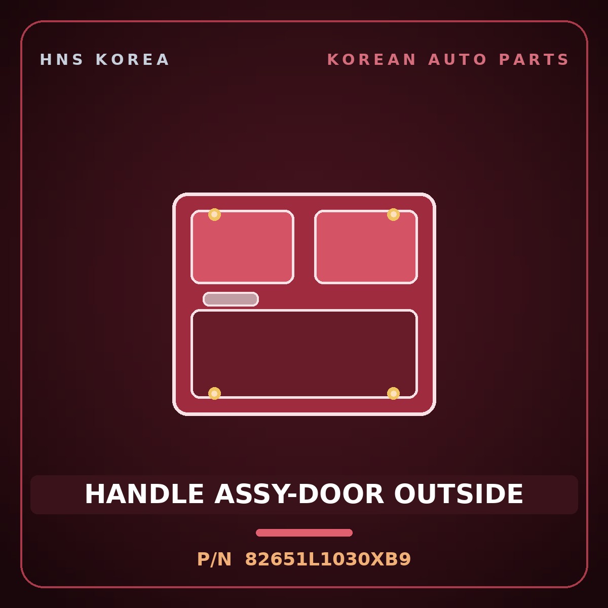 Genuine Mobis HANDLE ASSY-DOOR OUTSIDE 82651L1030XB9 for Sonata 2019 HNS Parts Korea
