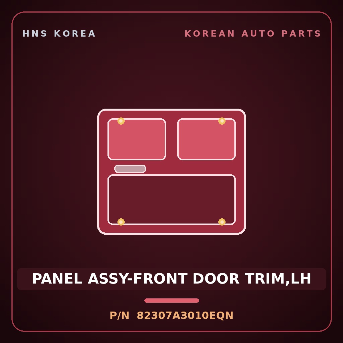 Genuine Mobis PANEL ASSY-FRONT DOOR TRIM,LH 82307A3010EQN for Ray 2018 HNS Parts Korea