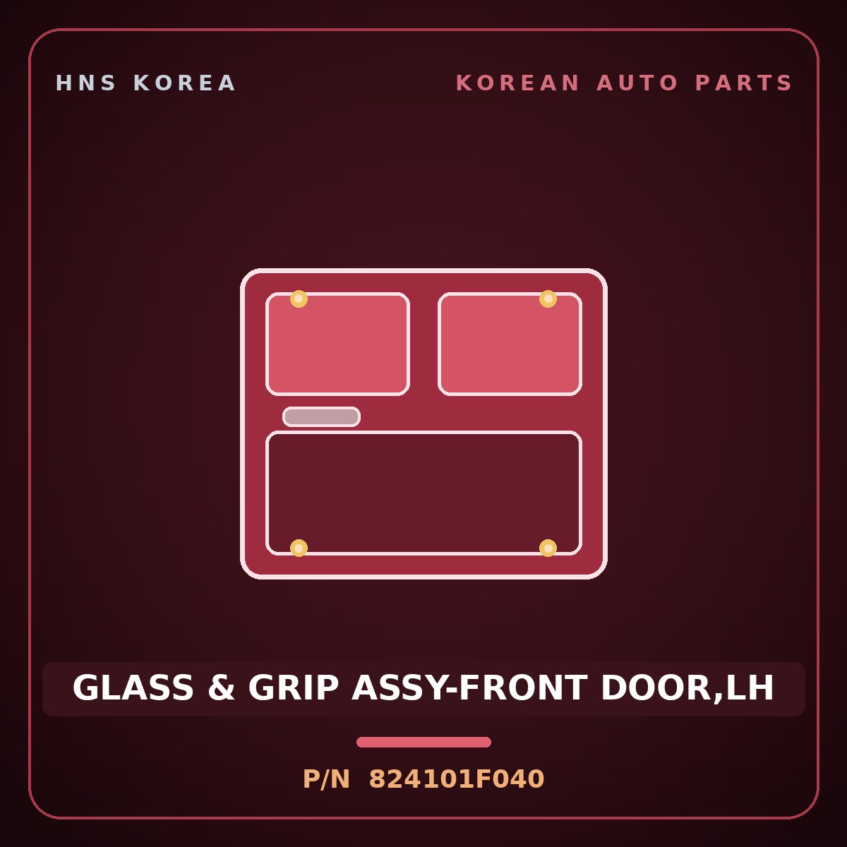Genuine Mobis GLASS & GRIP ASSY-FRONT DOOR,LH 824101F040 for Sportage 2004 HNS Parts Korea